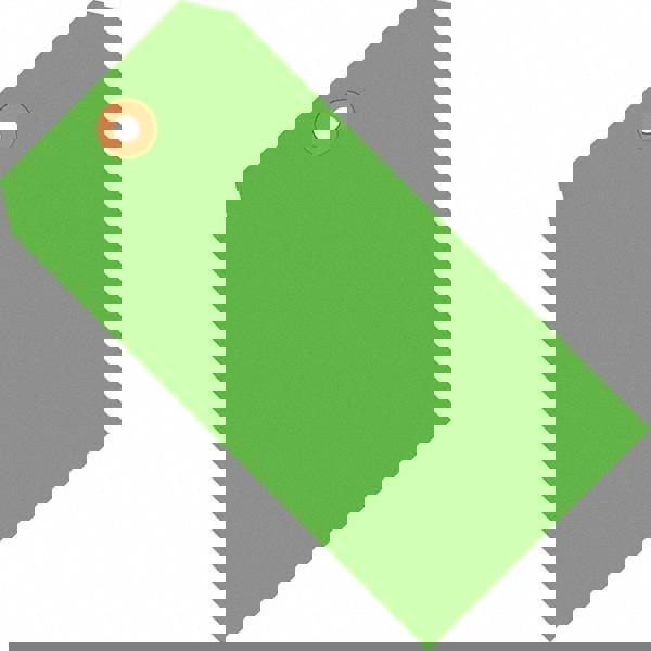 Blank Tag: 3-3/4'' High, Fluorescent Green, Synthetic Paper